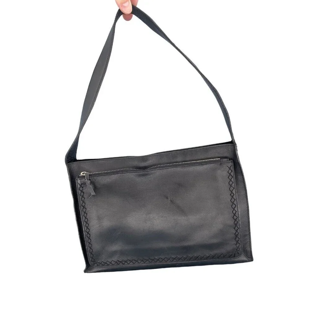 BCBG Max Azria Black Leather Shoulder Bag